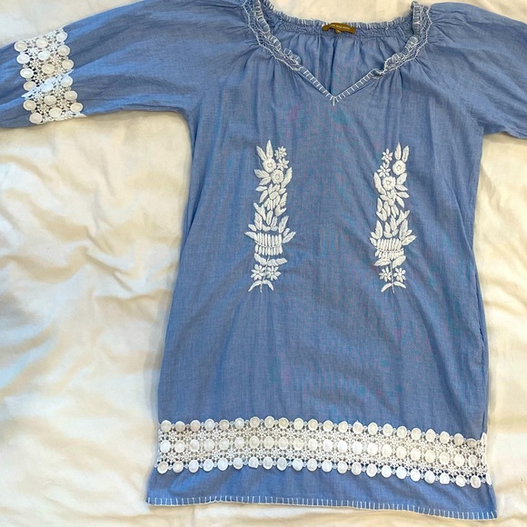*NWOT* Rose & Rose Foras Embroidered Dress Blue/White - Size M - Picture 9 of 16